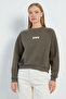 3 Thread Heart Embroidered O Oversized Sweatshirt - 2