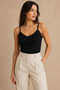 Women's Lace Detailed Thin Strap Cotton Modal Flexible Undershirt 2 Pack Black-White - 4