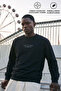 Men's Regular Fit Printed Crew Neck Black Sweatshirt