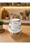 Feyzade White Storage Container Sets with Lids Dowery Set - 4