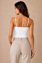 Women's Lace Detailed Thin Strap Cotton Modal Flexible Undershirt 2 Pack White - 4