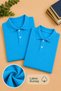Children's Unisex 2-Piece Short Sleeve Polo Collar T-Shirt 100% Cotton Lakos - Turquoise - 5