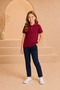 Children's Unisex 2-Piece Short Sleeve Polo Collar T-Shirt 100% Cotton Lakos - Claret Red - 2