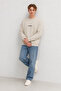 Men's Premium Cotton Loose Cream Printed Sweatshirt - 2