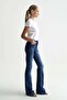 High Waist Flare Leg Full Length Stretch Jeans