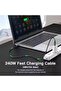 كيبل USB C الى USB C بقدرة 240 واط بطول 1 متر، سلك شحن سريع مضفر بالنايلون المتين وكابل مزامنة بيانا - 2