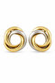 Modern Two-Tone Interlocking Ring Design Bijoux Earrings