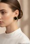 Yellow Framed Black Square Bijoux Earrings for Women Stylish Design for Daily and Special Occasions - 2