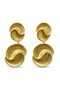 Yellow Color Wavy Design Dangle Bijoux Earrings for Women