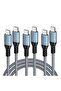 كابل USB C إلى USB C من Bestwish بقوة 60 واط، 3 قطع بطول 2 متر/6.6 قدم، كابلات هاتف من النوع C |   شحن سريع 20 فولت 3 أمبير بتقنية PD و USB