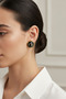 Stylish Yellow Tone and Black and White Marble Pattern Bijoux Pair of Earrings - 2