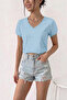 Women's V-Neck Short Sleeve Cotton Basic T-Shirt Trendy Casual and Comfortable Cut T-Shirt - 2