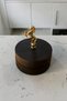 Ashtray with Wooden Horse Figure, Metal Decorative Gift with Lid, Tabletop Ashtray Dark Gold Horse - 4