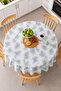 Patterned Round Pvc Oilcloth Tablecloth, Wipeable and Stain Resistant - 2