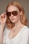 Vespa Leopard Patterned Oval Women's Sunglasses |   55 Ekartman Uv400 Protected - 2
