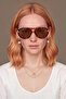 Vespa Leopard Patterned Oval Women's Sunglasses |   55 Ekartman Uv400 Protected