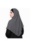 Ladies Plain Silk Hijab – Elegant Solid Color Modest Headscarf with Decorative Button Detail & Lace Trim - 3