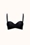 Push-Up Underwire Unpadded Patterned Strapless Bra C17046 Black - 3