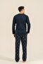 Father & Son Navy Blue, Printed Pajama Set Combination, 100% Cotton, Father and Child Pajamas Sold Separately (Socks Included) - 5
