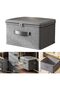 Storage Bins with Zipper Lid Cotton Linen Fabric Lidded Storage Baskets Boxes Foldable Washable Clos