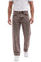 Men's Light Brown Washed Baggy Fit Lycra Loose Cut Flexible Jean Denim Trousers 2600059