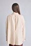 Linen Blend Regular Fit Long Sleeve Stone Tunic G9215Ax26Sm - 5