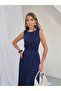 Imported Sandy Fabric Double Breasted Collar Dress - 4