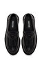 Women's Black Thick-Soled Tasseled Leather Loafer Af450011Dv - 4