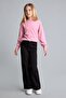 Regular Fit Crew Neck Dark Pink Sweatshirt Girls H8353A826Au - 2