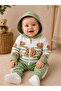 Baby Boy Teddy Bear Patterned Bodysuit, Hooded Zippered Jacket, 3-Piece Seasonal Cotton Set