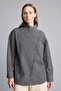 Regular Fit Asymmetrical Buttoned Wrinkled Textured Tunic I3865Ax26Au - 3