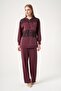 Women's Sequin Detailed Modal Suit Plum 31519 - 2