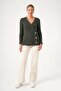 Women's Double-Breasted Shawl Collar Sweater Khaki 25258 - 3