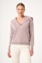 Women's Collar Stone Printed Sweater Mink 25322