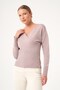 Women's Button Detail Double Breasted Sweater Mink 25298 - 3
