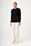 Women's Button Detail Sweater Black 20867 - 4