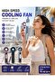 High-Speed Handheld Cooling Fan, Rechargeable Mini Turbo Fan with Digital Display, 3 Speeds - 2