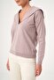 Women's Collar Stone Printed Sweater Mink 25322 - 5