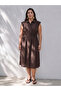 Lcw Petite Brown Modal Blend Dress with Waistband - 3