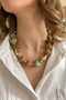 Pastel Tones Natural Stone-Looking Women's Necklace (19 cm + 5 cm) - 2