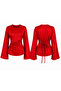 Women's Spanish Style Side Gathered Back Tie Blouse 00232 - 3