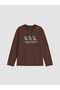 Vizyon New Season Brown Printed Boys' T-Shirt - 2