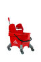 Single Bucket Mop Trolley with Wringer, Italy Design Ergonomic Handle, Rolling Casters, Wet Floor Caution Label, Durable Construction, Multiple Colours Available - 2