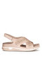 M-019-B Beige Genuine Leather Women's Sandals - 2