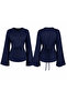 Women's Spanish Style Side Gathered Back Tie Blouse 00232 - 2