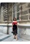 Women's Stylish Design Boat Neck Off Shoulder Patterned Crop Blouse