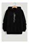 Signature Printed Oversize Hooded Sweatshirt