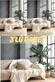 Cotton Sofa Cover Set - 3 Piece Set - Non-Slip Design Suitable for 3-Seater Sofas - Large Size - 2