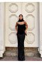 Women's Plain Strapless Long Sleeve Fish Cut Dress