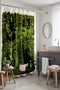 Bathroom Curtain, Botanical Garden and Black Cat Patterned Shower Curtain, Bathtub Curtain 175X200Cm - 5